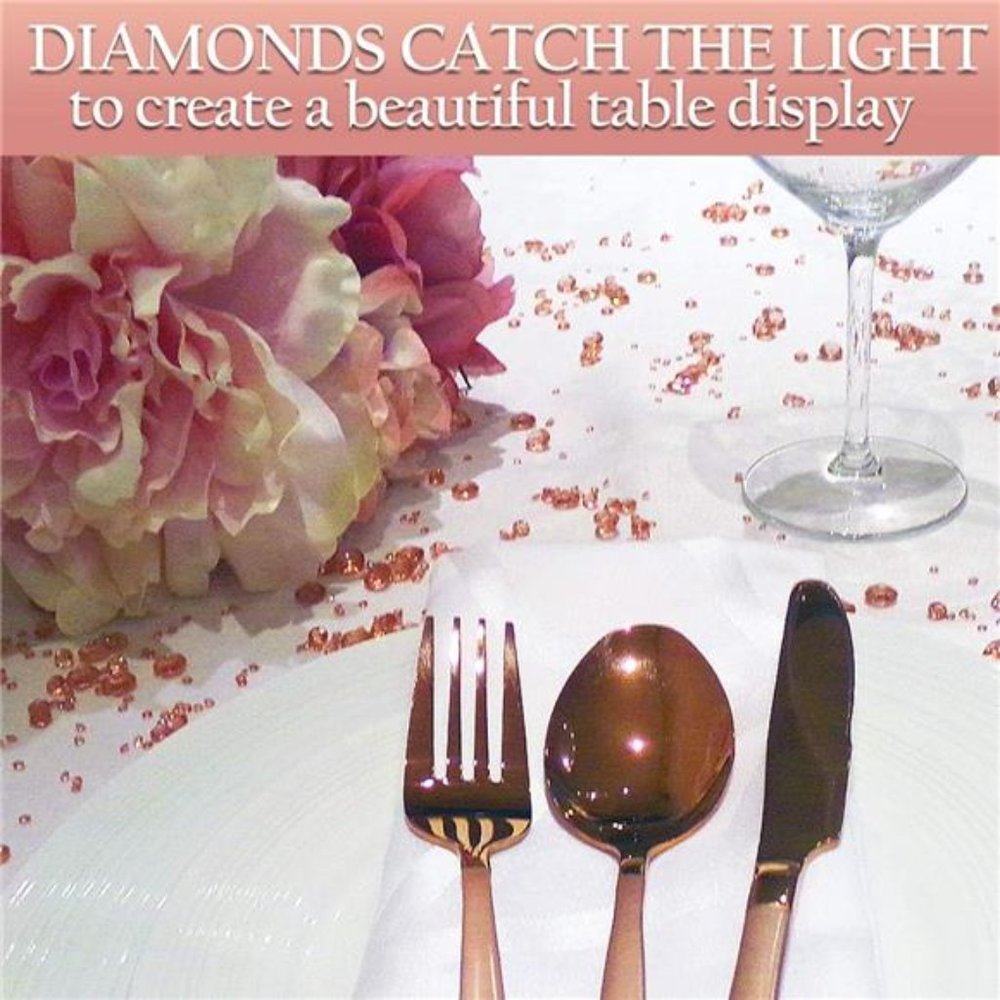 Luxury Rose Gold Diamond Party &Wedding Decorations:Sparkling Acrylic Rhinestone